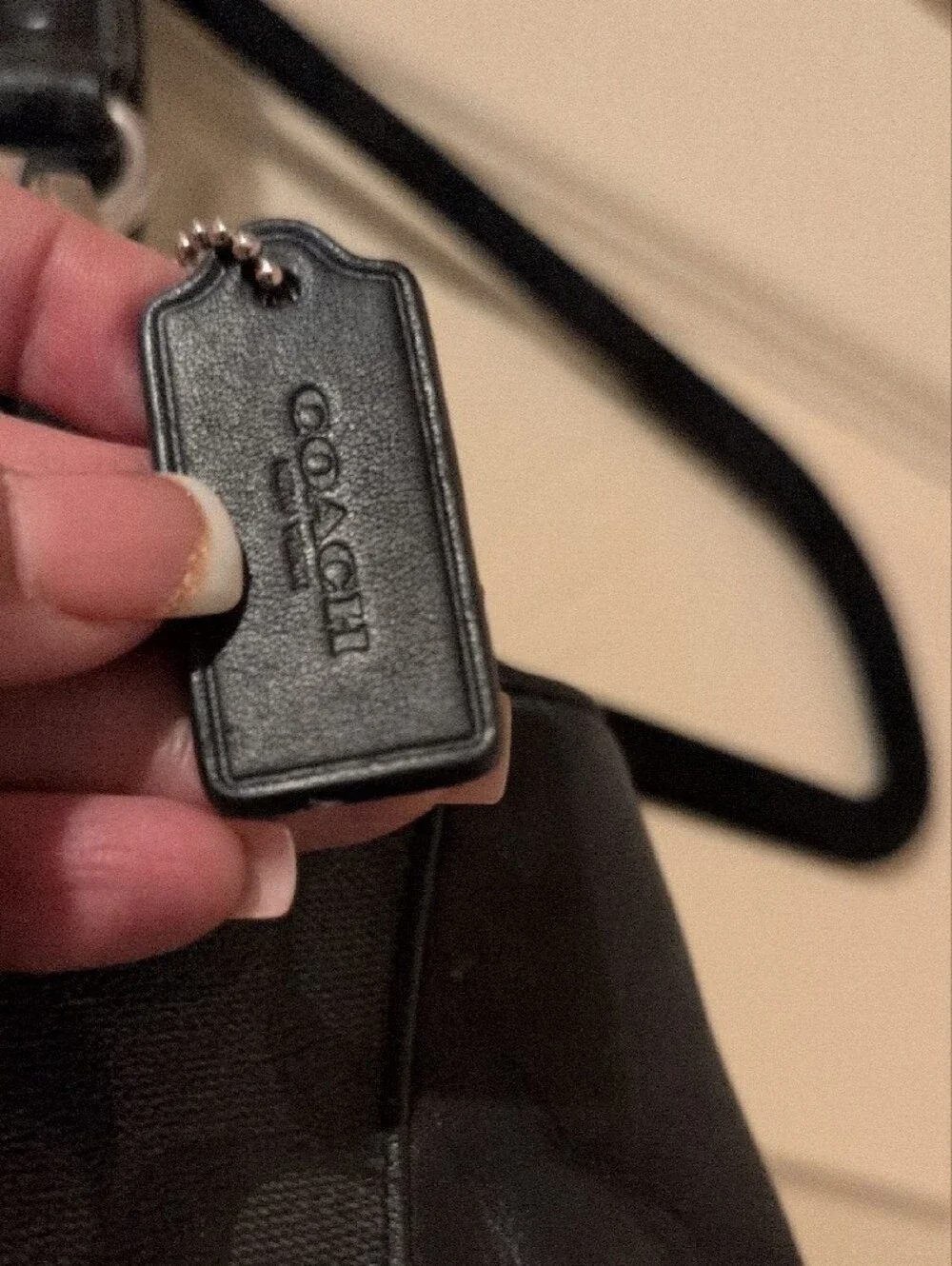 Coach Black Signature Canvas Satchel with Leather Trim